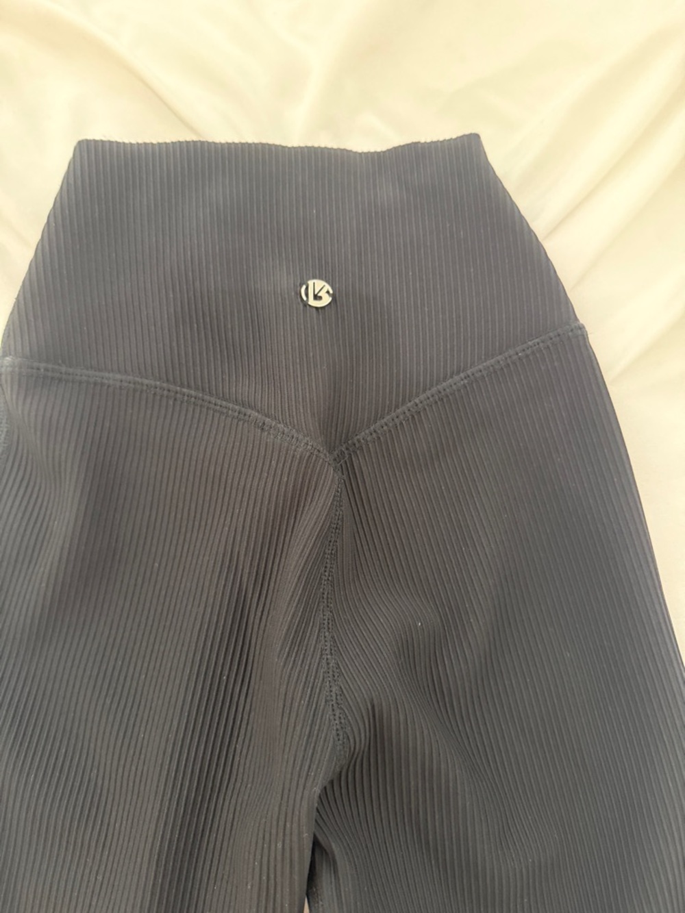 BuffBunny Black Ribbed Flare Leggings - Picture 2 of 3
